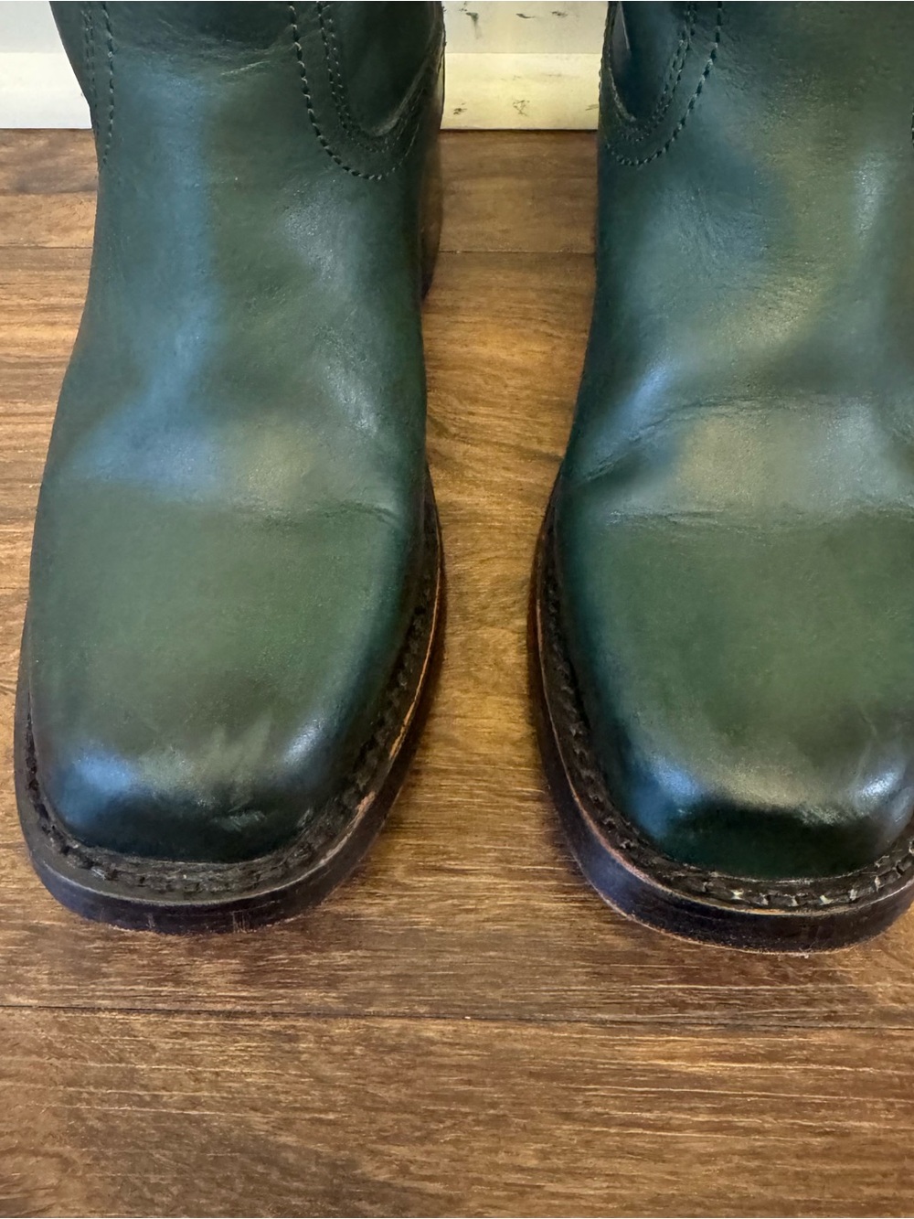 Frye Campus Boots Dark Green Leather Over-The-Knee Riding Boots - Picture 4 of 13
